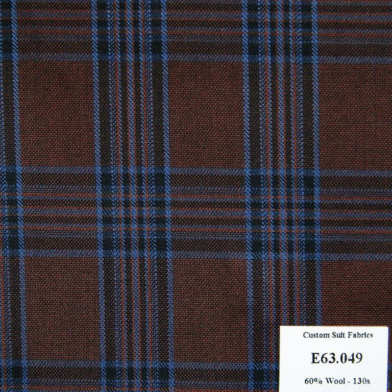 E63.049 Kevinlli V5 - Vải Suit 60% Wool - Nâu Caro