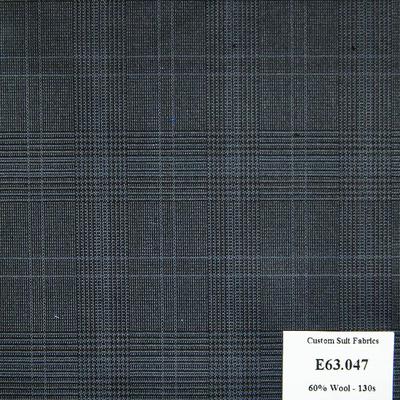 E63.047 Kevinlli V5 - Vải Suit 60% Wool - Xanh navy Caro