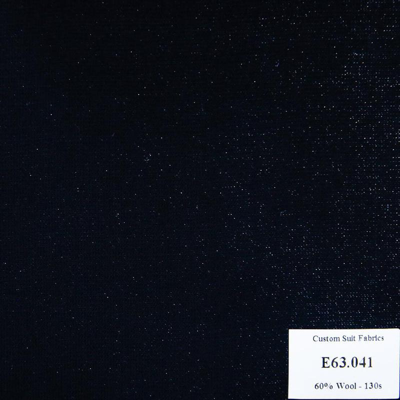 E63.041 Kevinlli V5 - Vải Suit 60% Wool - Xanh Navy Trơn