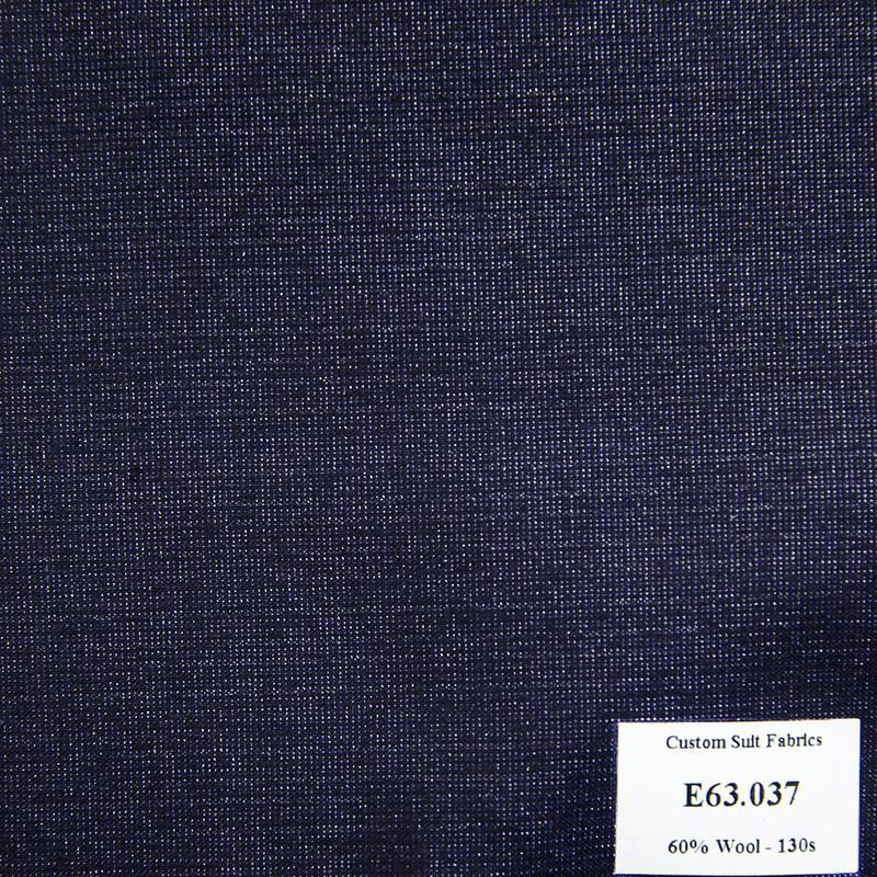 E63.037 Kevinlli V5 - Vải Suit 60% Wool - Xanh sẫm Trơn