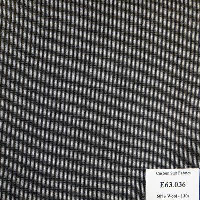 E63.036 Kevinlli V5 - Vải Suit 60% Wool - Xám Trơn