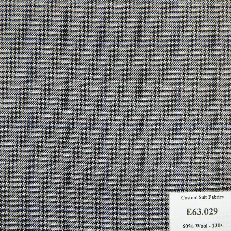 E63.029 Kevinlli V5 - Vải Suit 60% Wool - Xám Caro
