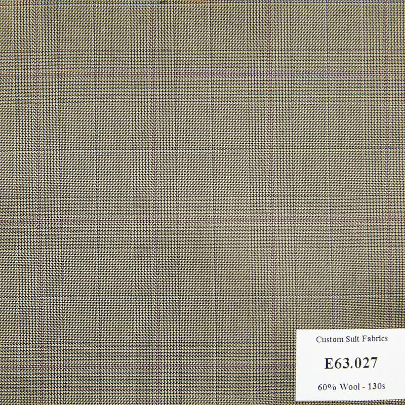E63.027 Kevinlli V5 - Vải Suit 60% Wool - Vàng Caro