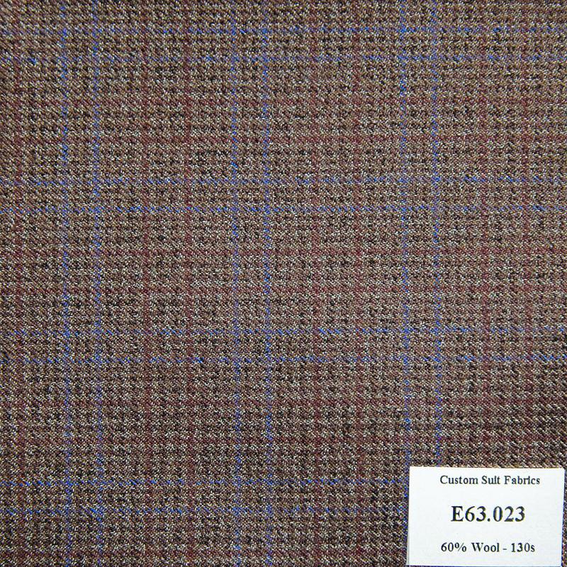[ Hết hàng ] E63.023 Kevinlli V5 - Vải Suit 60% Wool - Nâu Caro