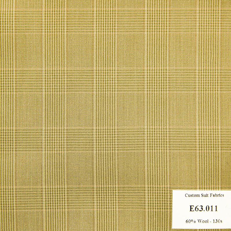 E63.011 Kevinlli V5 - Vải Suit 60% Wool - Vàng Caro