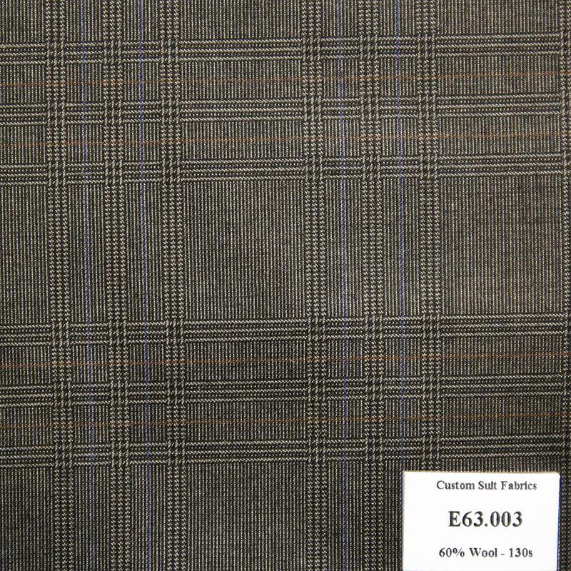 E63.003 Kevinlli V5 - Vải Suit 60% Wool - Nâu Caro