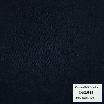  D62.043 Kevinlli V4 - Vải Suit 60% Wool - Xanh Navy Trơn