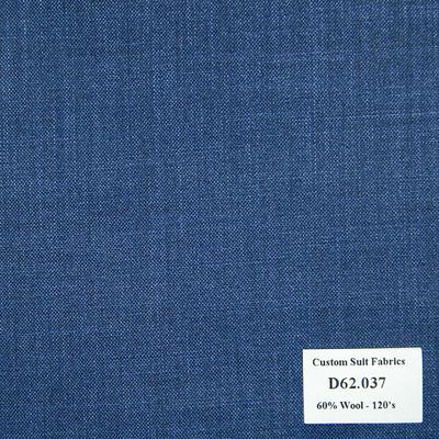  D62.037 Kevinlli V4 - Vải Suit 60% Wool - Xanh Dương Trơn