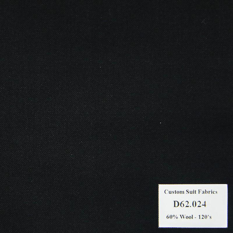  [ Hết hàng ] D62.024 Kevinlli V4 - Vải Suit 60% Wool - Đen Trơn