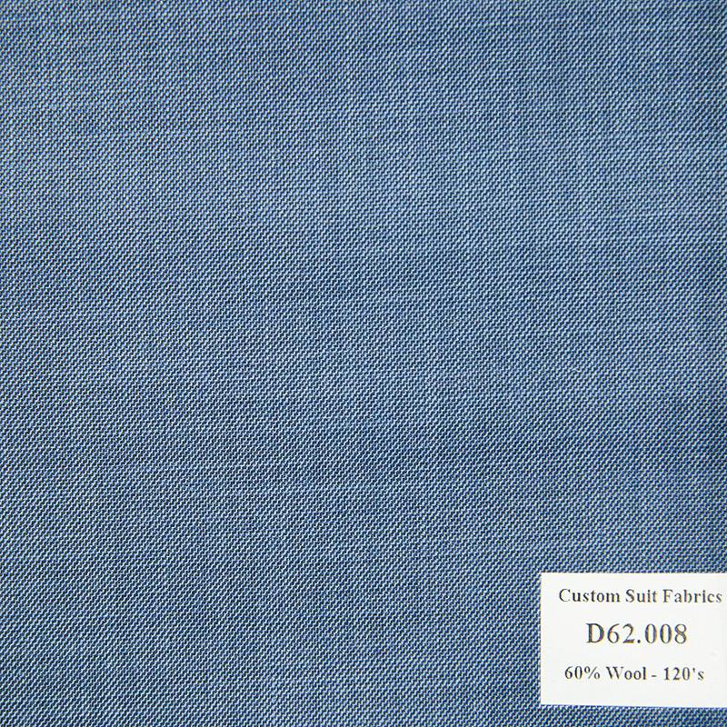  D62.008 Kevinlli V4 - Vải Suit 60% Wool - Xanh Dương Trơn