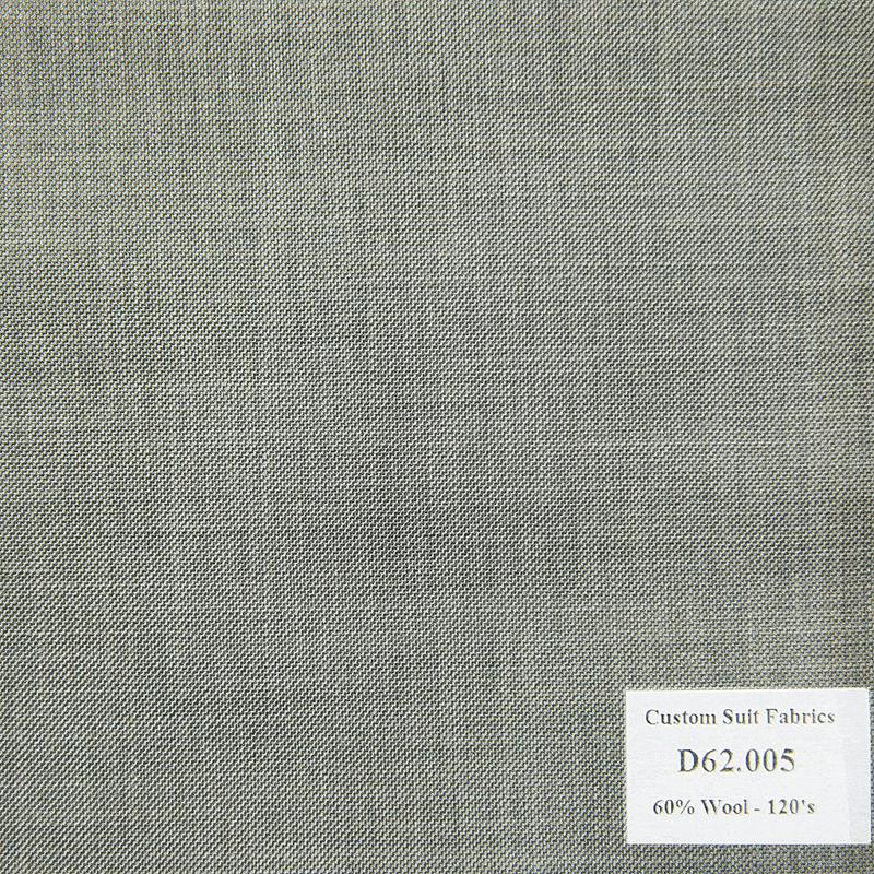  D62.005 Kevinlli V4 - Vải Suit 60% Wool - Xám Trơn