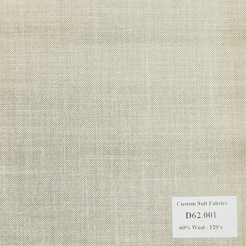 D62.001 Kevinlli V4 - Vải Suit 60% Wool - Xám Trắng Trơn