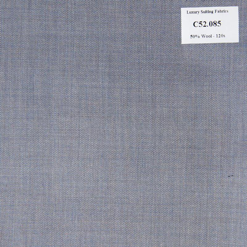 C52.085 Kevinlli V3 - Vải Suit 50% Wool - Xám Trơn