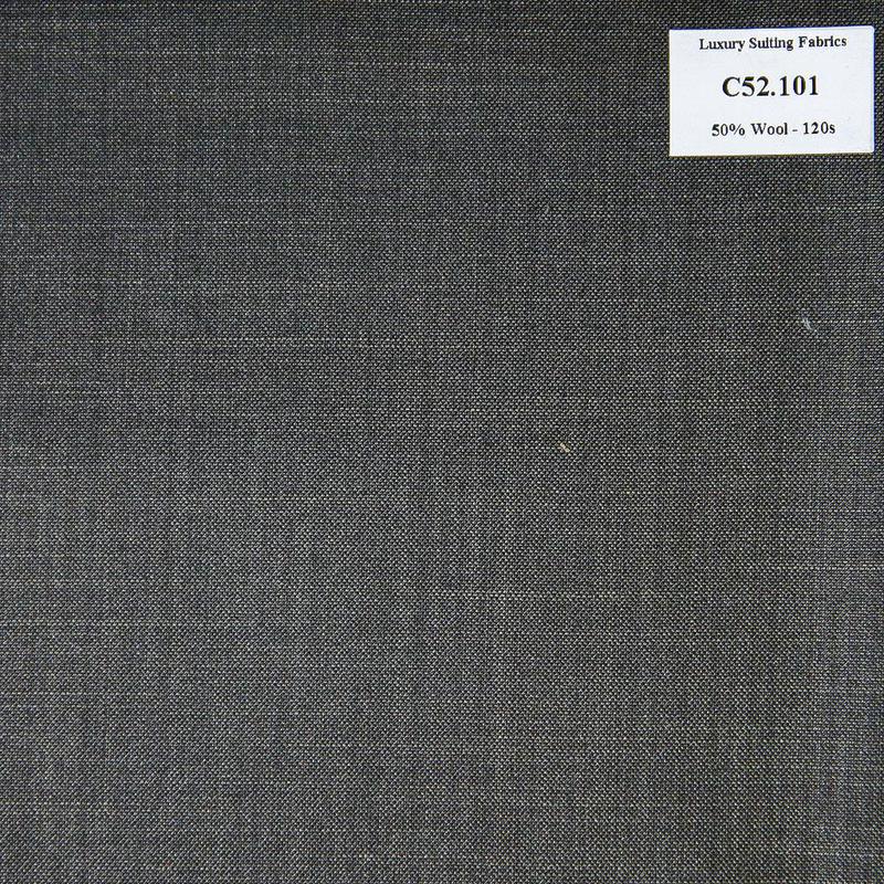 C52.101 Kevinlli V3 - Vải Suit 50% Wool - Xám Đen Trơn