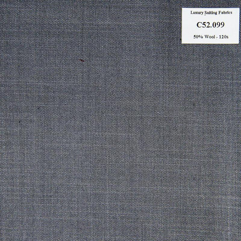 C52.099 Kevinlli V3 - Vải Suit 50% Wool - Xám Trơn