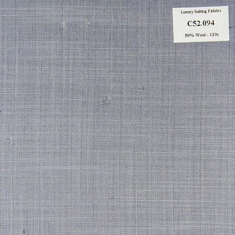 C52.094 Kevinlli V3 - Vải Suit 50% Wool - Xám Trơn