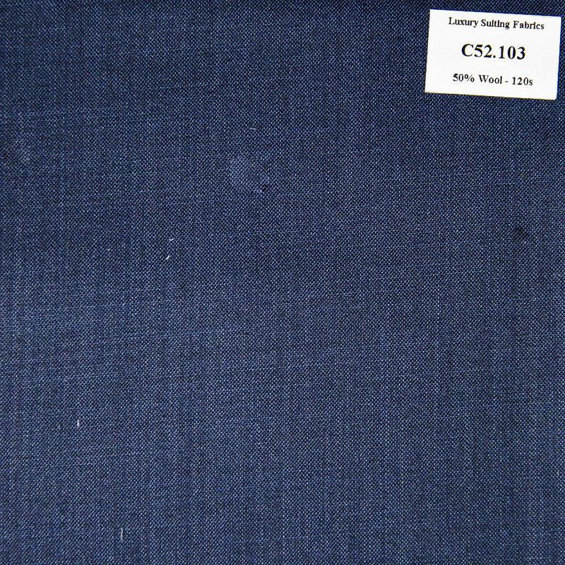 C52.103 Kevinlli V3 - Vải Suit 50% Wool - Xanh Đen Trơn