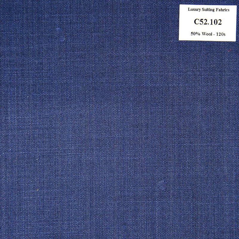 C52.102 Kevinlli V3 - Vải Suit 50% Wool - Xanh Navy Trơn