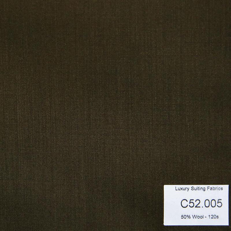C52.005 Kevinlli V3 - Vải Suit 50% Wool - Nâu Trơn