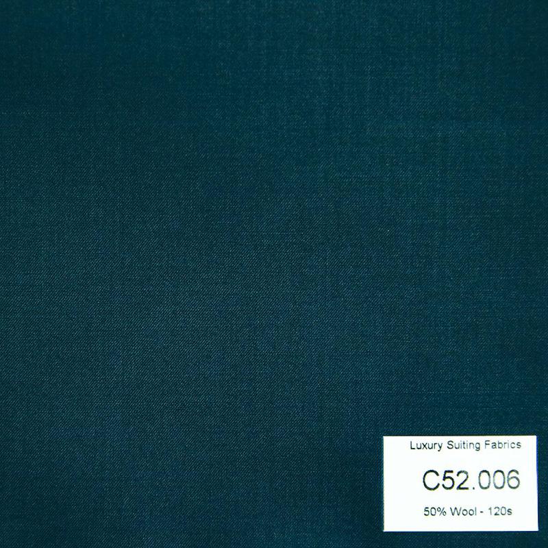C52.006 Kevinlli V3 - Vải Suit 50% Wool - Xanh Rêu Trơn