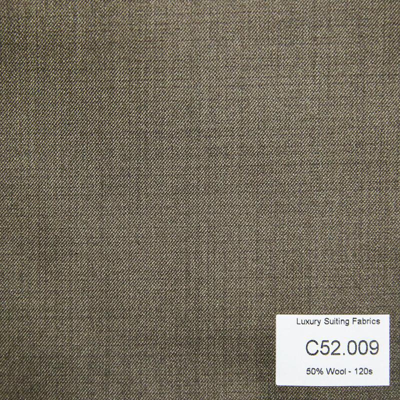 C52.009 Kevinlli V3 - Vải Suit 50% Wool - Nâu Trơn