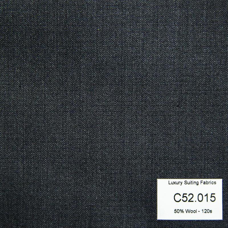 C52.015 Kevinlli V3 - Vải Suit 50% Wool - Xám Trơn