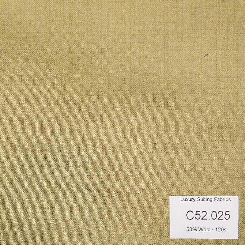 C52.025 Kevinlli V3 - Vải Suit 50% Wool - Vàng Trơn