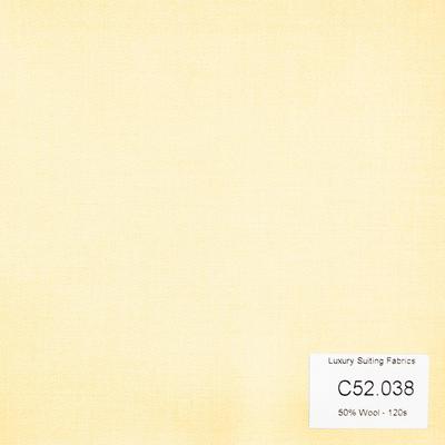 C52.038 Kevinlli V3 - Vải Suit 50% Wool - Vàng Kem Trơn