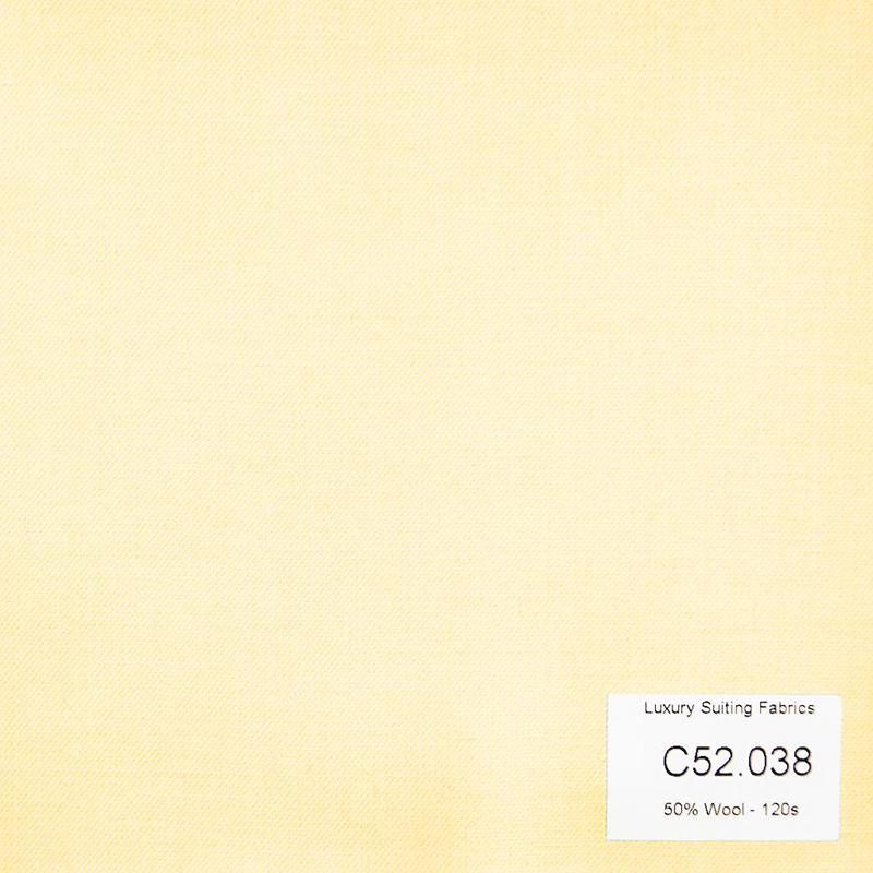 C52.038 Kevinlli V3 - Vải Suit 50% Wool - Vàng Kem Trơn