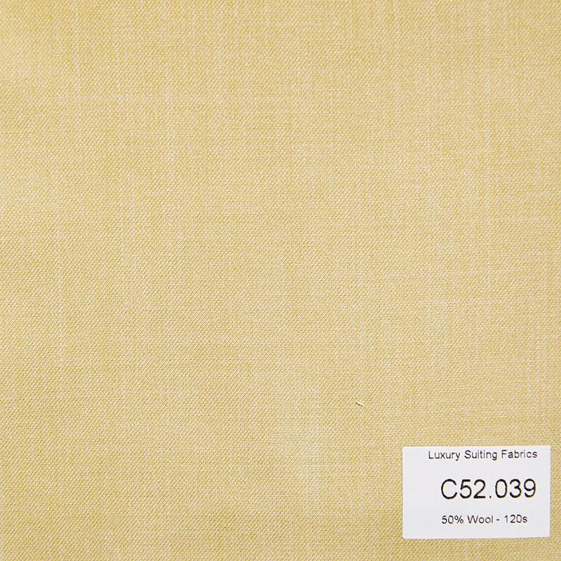 C52.039 Kevinlli V3 - Vải Suit 50% Wool - Vàng Trơn