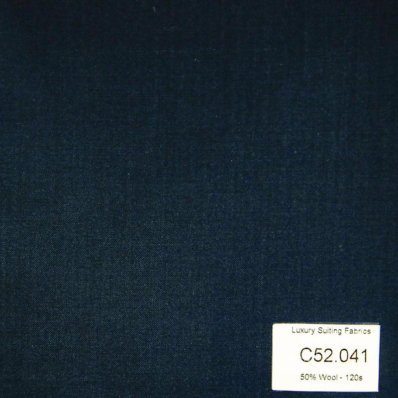 C52.041 Kevinlli V3 - Vải Suit 50% Wool - Xanh Navy Trơn