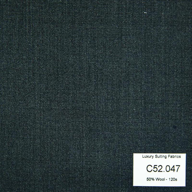 C52.047 Kevinlli V3 - Vải Suit 50% Wool - Xanh Đen Trơn