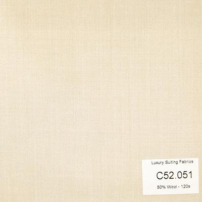 C52.051 Kevinlli V3 - Vải Suit 50% Wool - Nâu Kem Trơn
