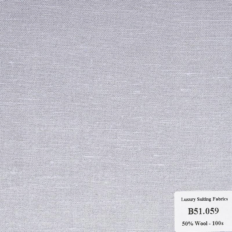 B51.059 Kevinlli V2 - Vải Suit 50% Wool - Trắng Trơn