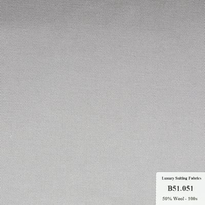 B51.051 Kevinlli V2 - Vải Suit 50% Wool - Xám Trơn