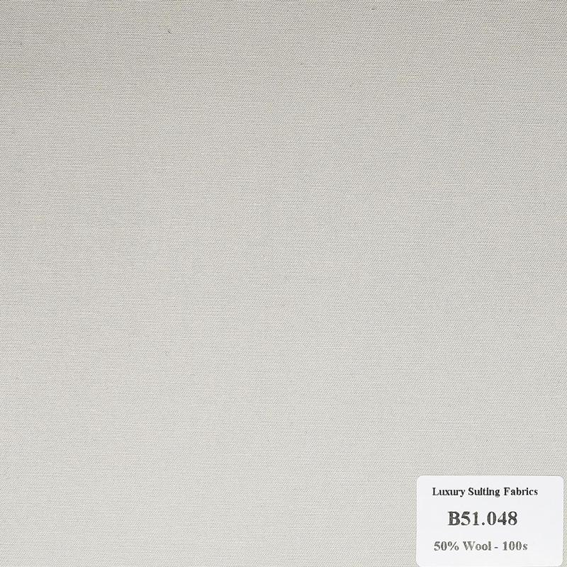 B51.048 Kevinlli V2 - Vải Suit 50% Wool - Trắng Kem Trơn