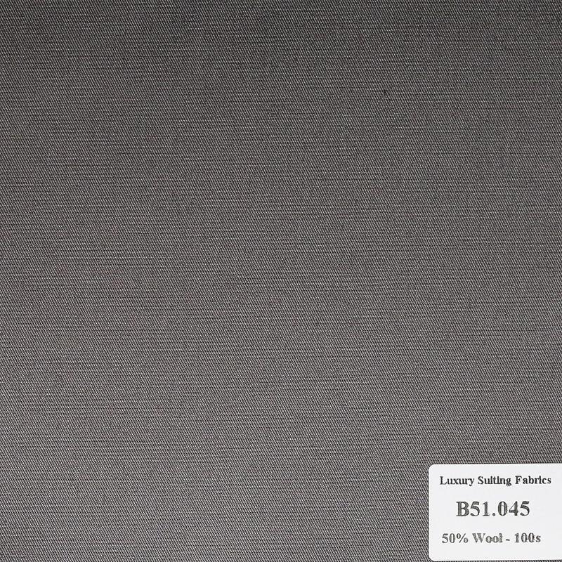 B51.045 Kevinlli V2 - Vải Suit 50% Wool - Xám Trơn