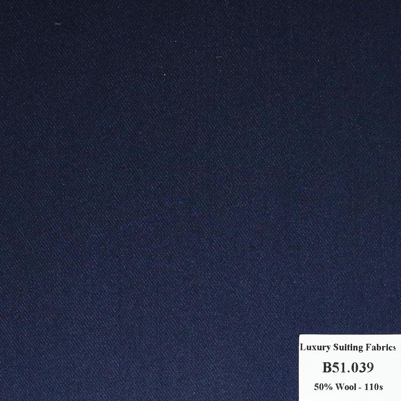 B51.039 Kevinlli V2 - Vải Suit 50% Wool - Xanh Navy Trơn