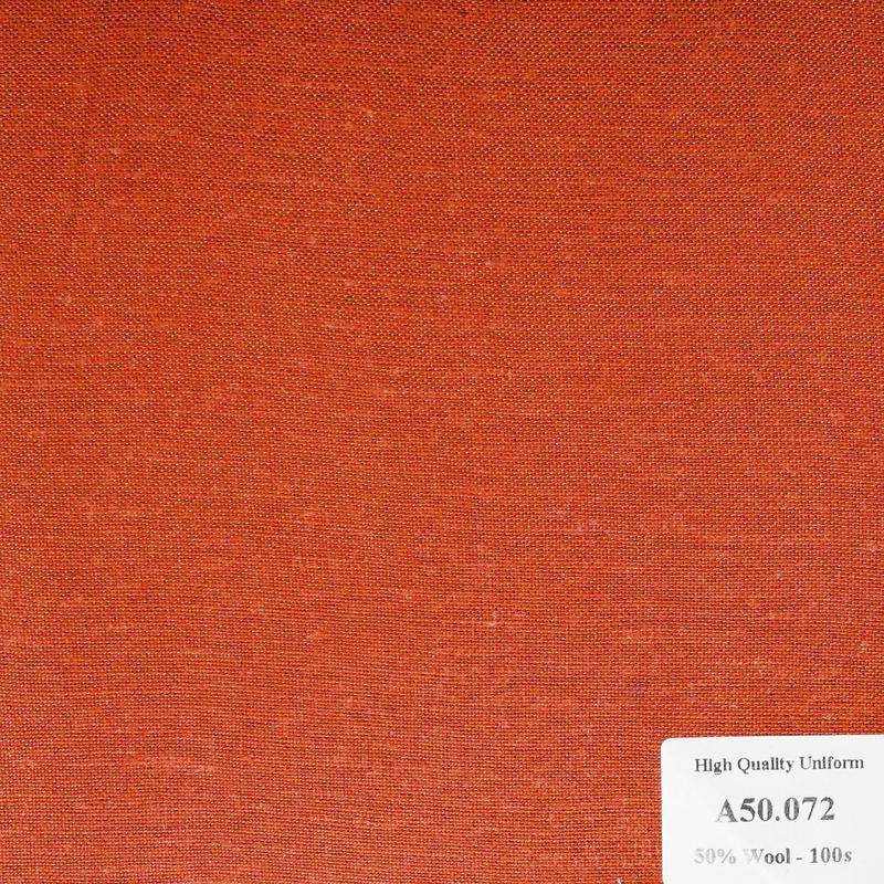 A50.072 Kevinlli V1 - Vải Suit 50% Wool - Cam Trơn