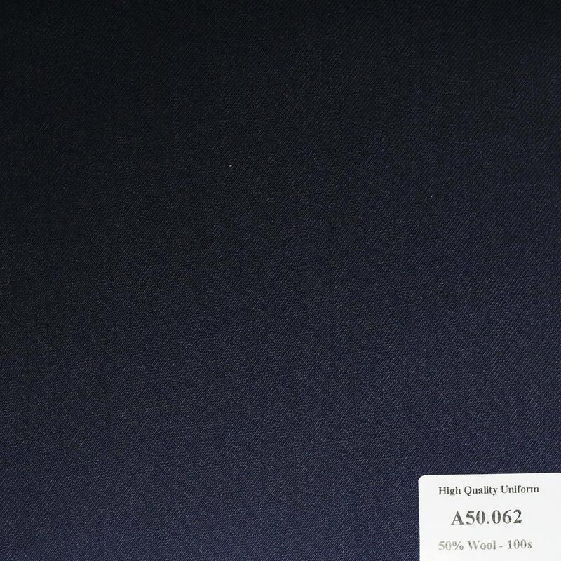 A50.062 Kevinlli V1 - Vải Suit 50% Wool - Xanh Navy Trơn