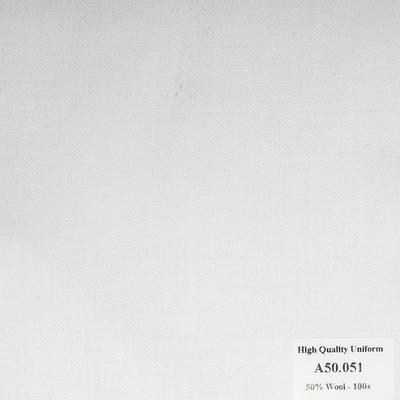 A50.051 Kevinlli V1 - Vải Suit 50% Wool - Trắng Trơn