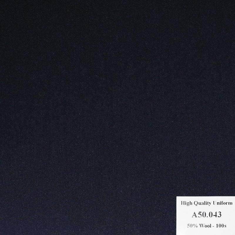 A50.043 Kevinlli V1 - Vải Suit 50% Wool - Xanh Đen Trơn