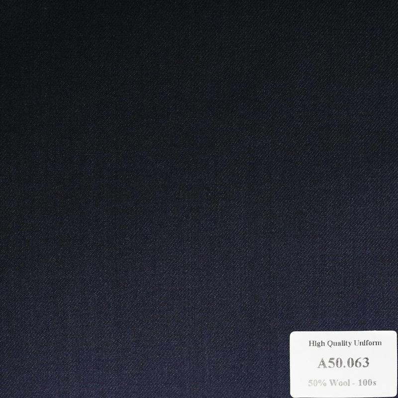  A50.063 Kevinlli V1 - Vải Suit 50% Wool - Xanh Navy Trơn