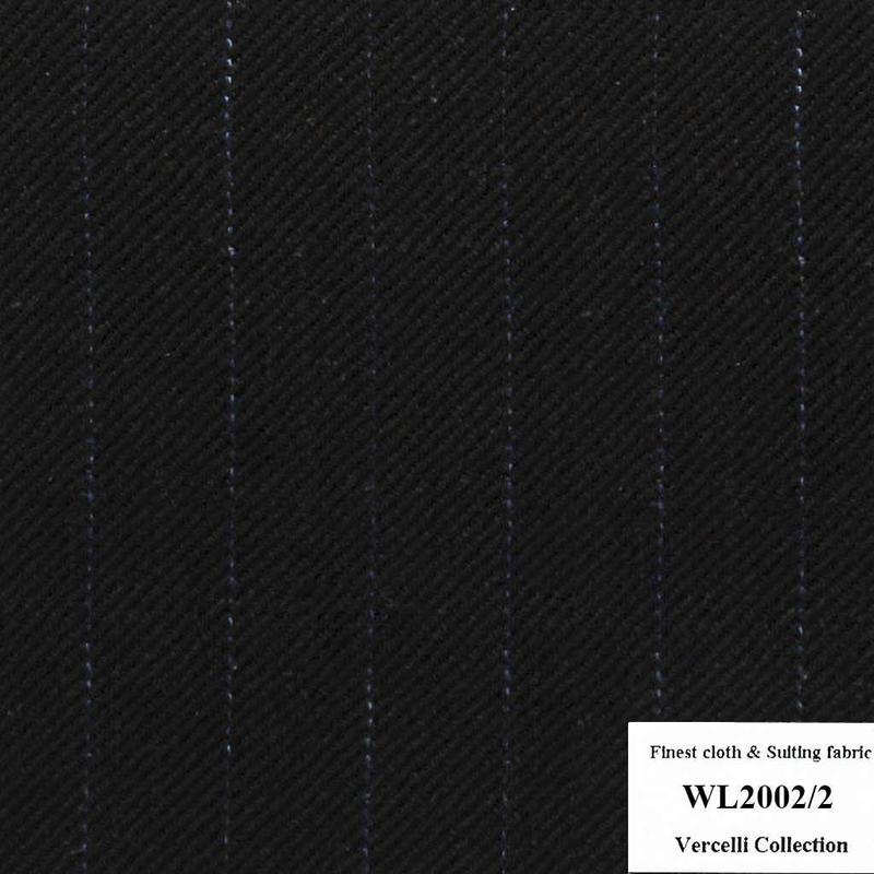WL2002/2 Vercelli CXM - Vải Suit 95% Wool - Đen Sọc
