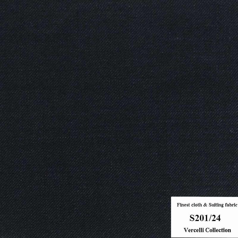 S201/24 Vercelli CXM - Vải Suit 95% Wool - Đen Trơn