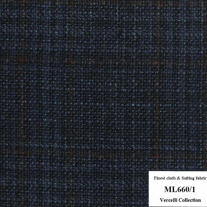 ML660/1 Vercelli CXM - Vải Suit 95% Wool - Xanh Dương Caro