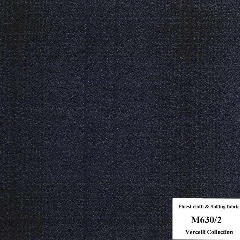 M630/2 Vercelli CXM - Vải Suit 95% Wool - Xanh Dương Sọc