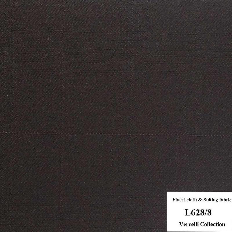 L628/8 Vercelli CXM - Vải Suit 95% Wool - Đen Trơn