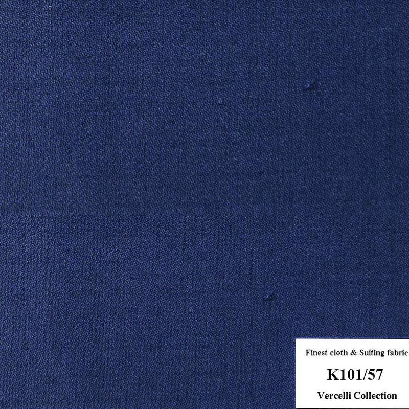 K101/57 Vercelli CXM - Vải Suit 95% Wool - Xanh Dương Trơn