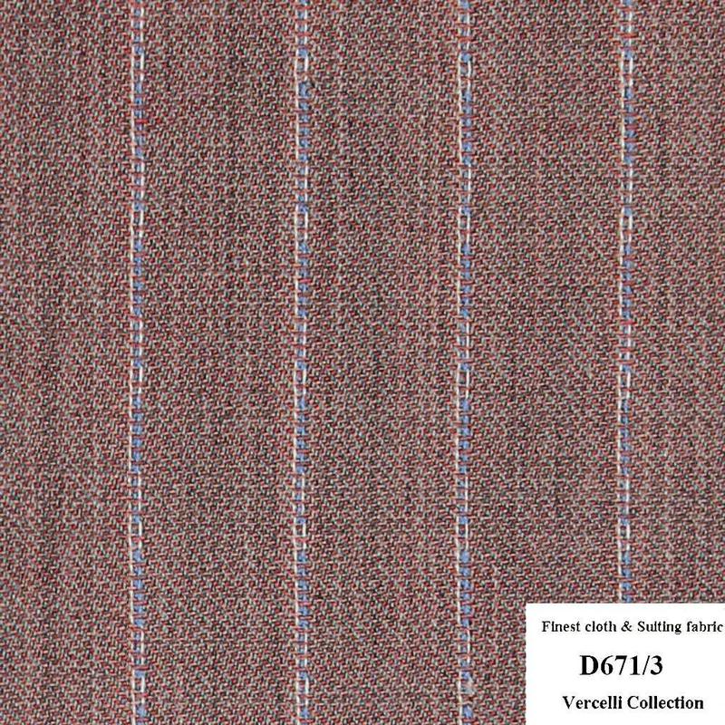 D671/3 Vercelli CXM - Vải Suit 95% Wool - Hồng Sọc